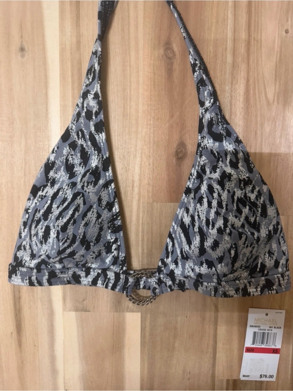 MICHAEL Michael Kors Black and Gray Animal Print Bikini Bottom - Picture 2 of 3